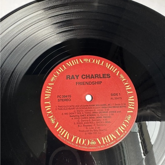 Ray Charles FRIENDSHIP LP
Vinyl Record 1984 [Willie Nelson Johnny Cash] - Picture 7 of 12